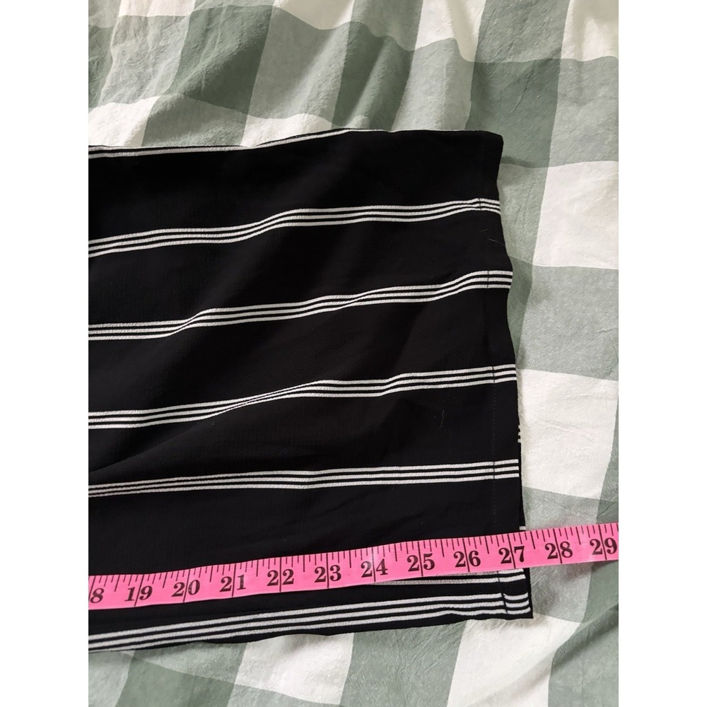 NWT Maurices Paperbag Waist Wide Leg Jumpsuit Womens M Black White Striped - Picture 9 of 10